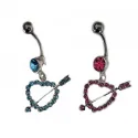 piercing de nombril avec un coeur et une flèche de super qualité. - bijouxbijoux.ch
