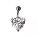piercing de nombril gros coeur de strass en acier chirurgical,sera d'un bel effet sur votre nombril.-bijouxbijoux.ch