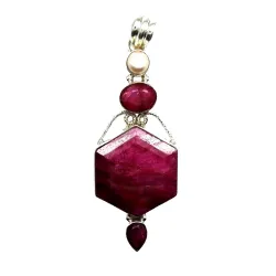pendentif argent massif avec rubis birman