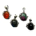 pendentif en argent massif avec pierre