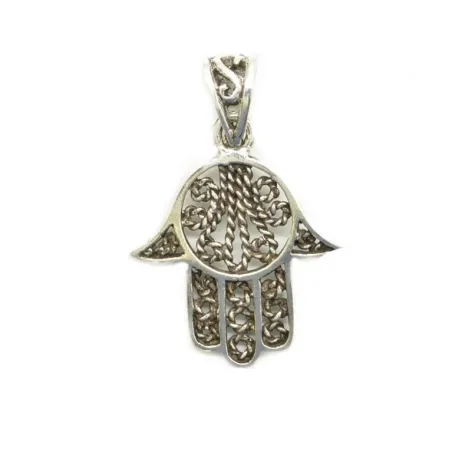 pendentif en argent main de fatima porte bonheur .-bijouxbijoux.ch