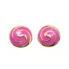 clips d'oreilles fuchsia 2,3 cm x 2,3 cm pas chère.-bijouxbijoux.ch