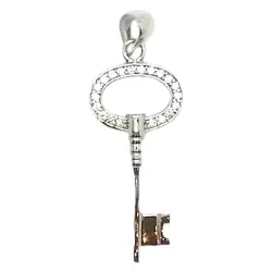 pendentif en argent " clé " avec de nombreux strass .-bijouxbijoux.ch