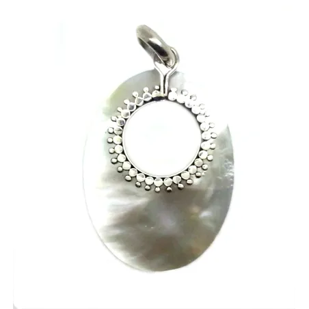 pendentif de collier en argent avec de la nacre blanche pour 89 francs .-bijouxbijoux.ch
