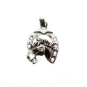 pendentif en argent motif tête de cheval avec son fer porte bonheur .-bijouxbijoux.ch