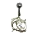 piercing de nombril double dauphinen acier 316 L .-bijouxbijoux.ch