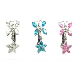 piercing de nombril papillon et fleur.- bijouxbijoux.ch