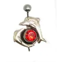 double dauphin pour ce piercing de nombril acier 316 L.-bijouxbijoux.ch