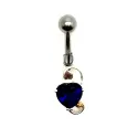 piercing de nombril motif en argent et tige en acier chirurgical top prix. - bijouxbijoux.ch