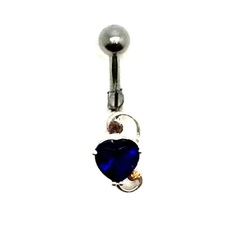 piercing de nombril motif en argent et tige en acier chirurgical top prix. - bijouxbijoux.ch