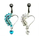 piercing de nombril avec des strass de couleurs.- bijouxbijoux.ch