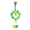 piercing de nombril avec un coeur plus un petit pendantif. - bijouxbijoux.ch