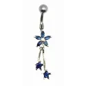 piercing de nombril ,composé d'une étoile et de deux étoiles mobiles de top qualité. - bijouxbijoux.ch