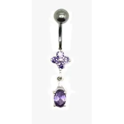 piercing de nombril avec motif en argent et tige, en acier chirurgical,très bon prix. - bijouxbijoux.ch
