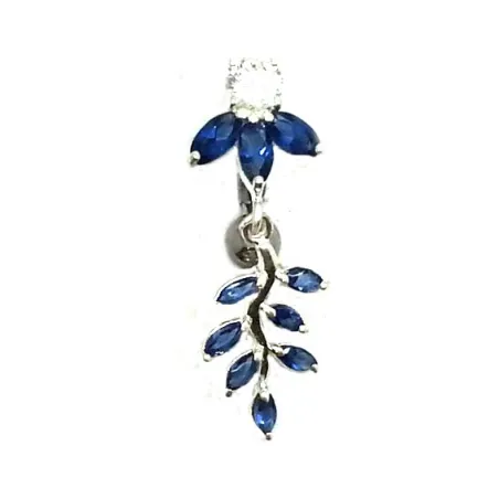 piercing de nombril hyper beau en argent avec de nombreux strass de qualité.- bijouxbijoux.ch