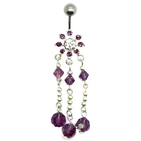 piercing de nombril en argent,vraiment magnifique avec de nombreux strass.-bijouxbijoux.ch