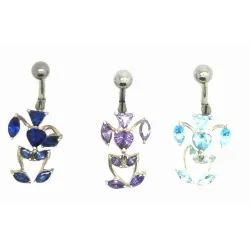 piercing de nombril en argent et acier chirurgical avec des strass pour 29 frs .-bijouxbijoux.ch