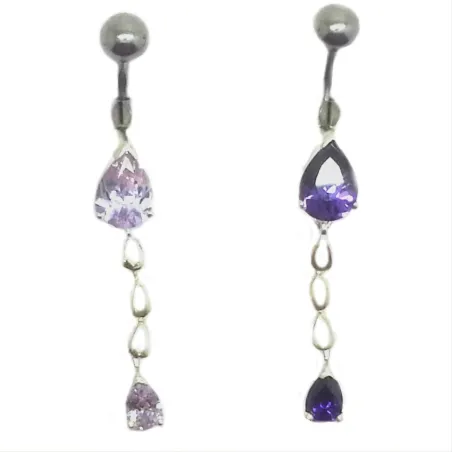 piercing de nombril en argent et acier chirurgical avec 2 strass,vous est proposé par bijouxbijoux.ch