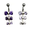 piercing de nombril en argent et acier chirurgical avec 9 strass,vous est proposé par bijouxbijoux.ch