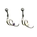 piercing de nombril en argent et acier chirurgical avec 1 strass pour 29 frs .-bijouxbijoux.ch